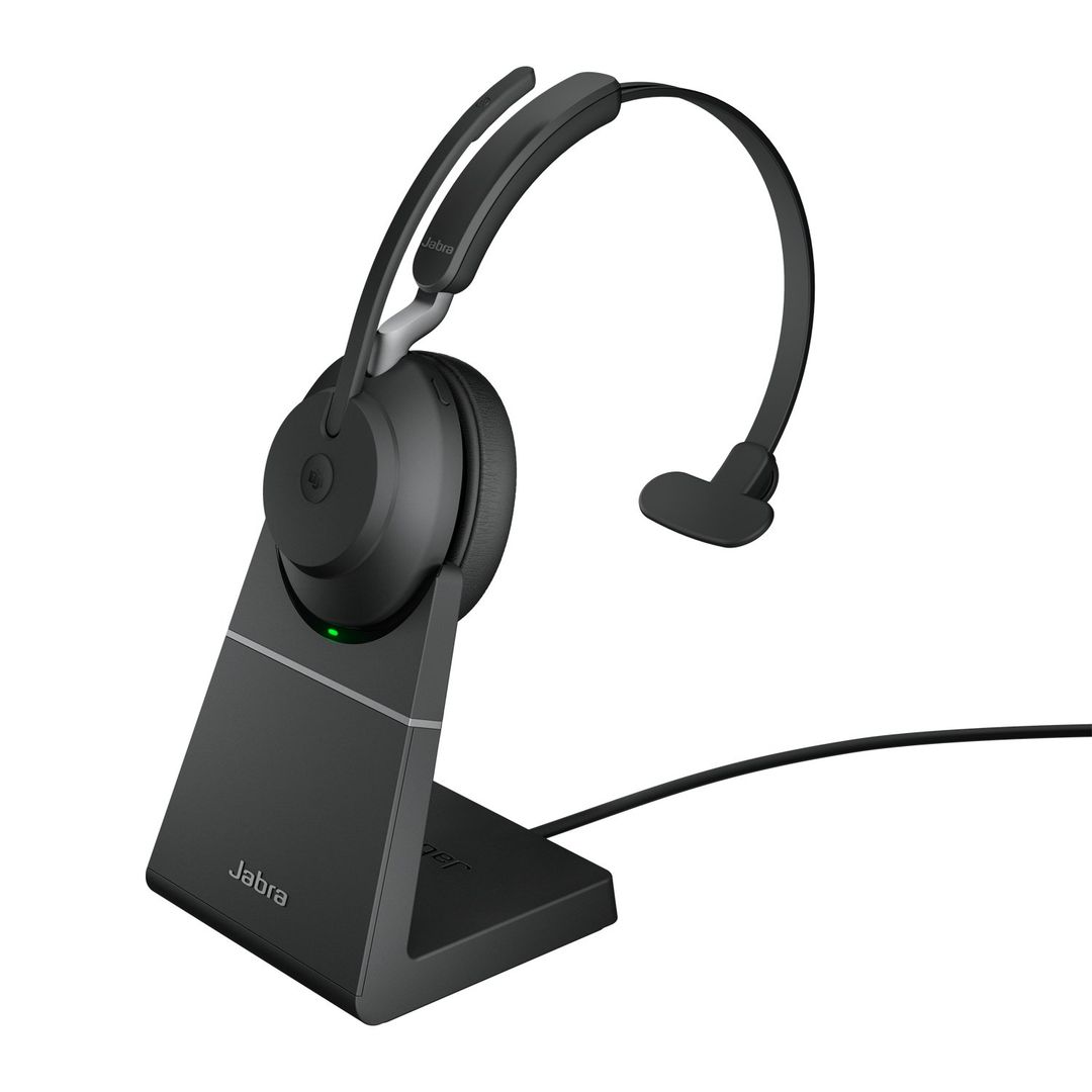 Jabra Evolve2 65 USB-A Black MS Chrg stand Mono - Image 1