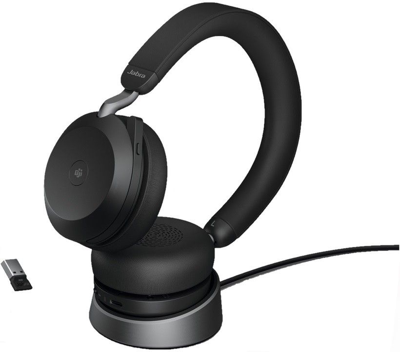 Jabra Evolve2 75 - USB-A MS Teams with Desk Stand - Black - Image 1