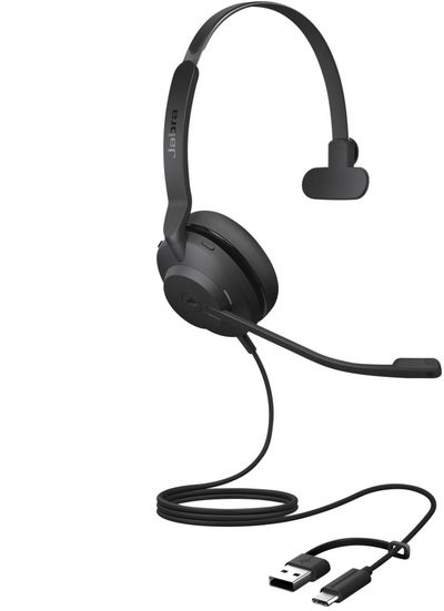 Jabra Evolve2 30 SE USB C/A MS Mono Headset Wired Handheld Office/Call center USB Type-C / USB Type-A Black - Thumbnail 2