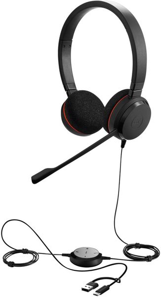 Jabra Evolve 20 Headset Wired Head-band Office/Call center USB Type-C / USB Type-A Black - Thumbnail 2