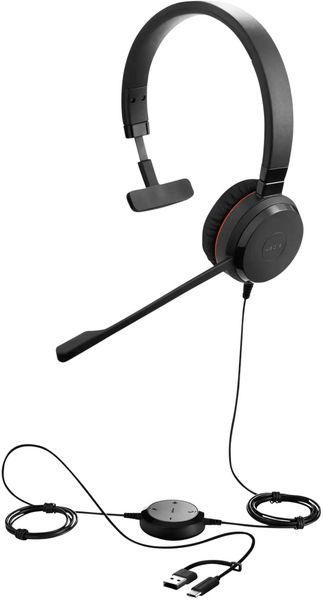Jabra Evolve 20 SE Headset Wired Head-band Office/Call center USB Type-C / USB Type-A Black - Thumbnail 2