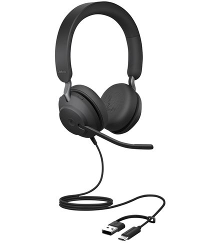 Jabra Evolve2 40 SE Headset Wired Head-band Calls/Music USB Type-C / USB Type-A Black - Thumbnail 2