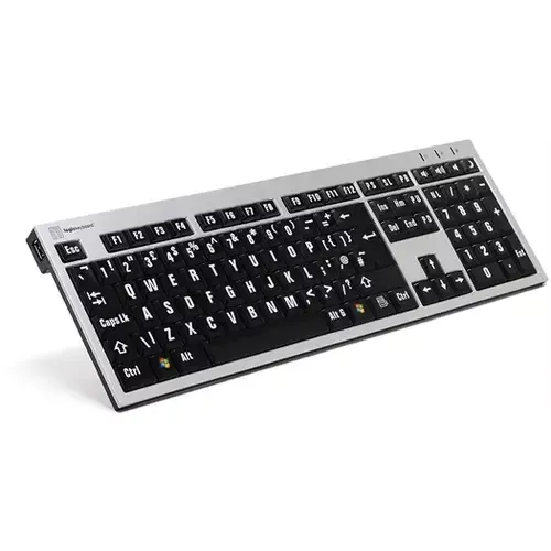 Logickeyboard LKB-LPRNTWB-AJPU-UK keyboard Office USB QWERTY US English Black White - Image 1