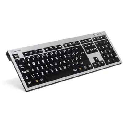 Logickeyboard LKB-LPRNTWB-AJPU-UK keyboard Office USB QWERTY US English Black White