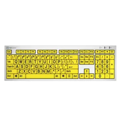 Logickeyboard LKB-LPRNTBY-AJPU-UK keyboard Home/Office USB QWERTY English Silver Yellow