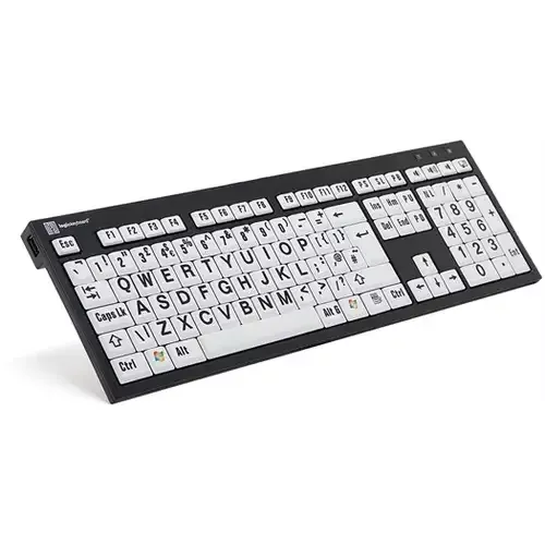 Logickeyboard XL Print keyboard Office USB QWERTY UK English Black White - Image 1