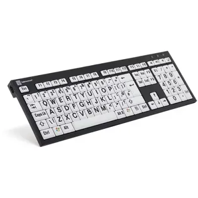 Logickeyboard XL Print keyboard Office USB QWERTY UK English Black White