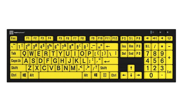 Logickeyboard LKB-LPBY-BJPU-UK keyboard Home USB QWERTY English Black Yellow - Thumbnail 2