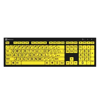 Logickeyboard LKB-LPBY-BJPU-UK keyboard Home USB QWERTY English Black Yellow