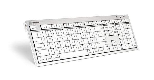 Logickeyboard SKB-CWMU-UK keyboard Office USB QWERTY UK English Silver White - Thumbnail 2