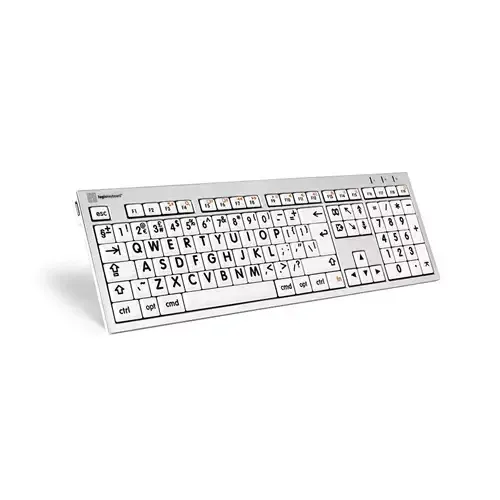 Logickeyboard LKB-LPRNTBW-CWMU-UK keyboard Office USB QWERTY UK English Black Silver White - Image 1