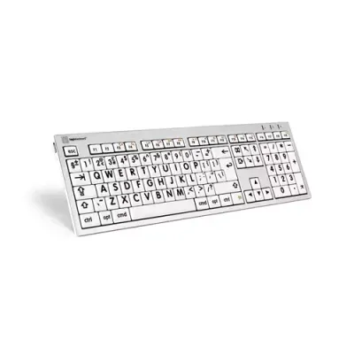 Logickeyboard LKB-LPRNTBW-CWMU-UK keyboard Office USB QWERTY UK English Black Silver White