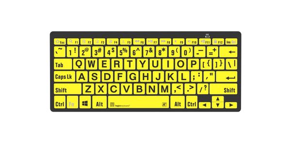 Logickeyboard LKB-LPBY-BTPC-UK keyboard Home Bluetooth QWERTY English Black Yellow - Thumbnail 2
