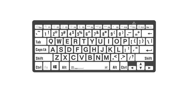 Logickeyboard LKB-LPBW-BTPC-UK keyboard Home Bluetooth QWERTY English Black White - Thumbnail 2