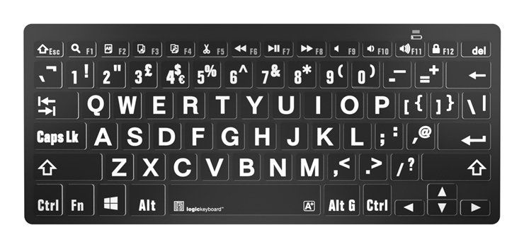 Logickeyboard LKB-LPWB-BTPC-UK keyboard Universal Bluetooth QWERTY UK English Black - Image 1