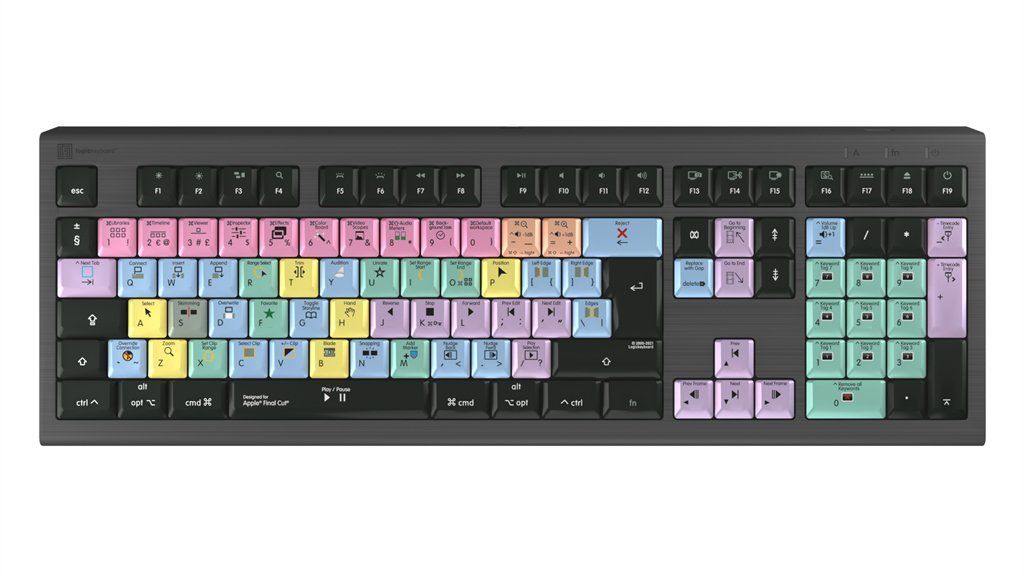 Logickeyboard LKB-FCPX10-AMBH-UK keyboard Office USB QWERTY UK English Multicolour - Image 1