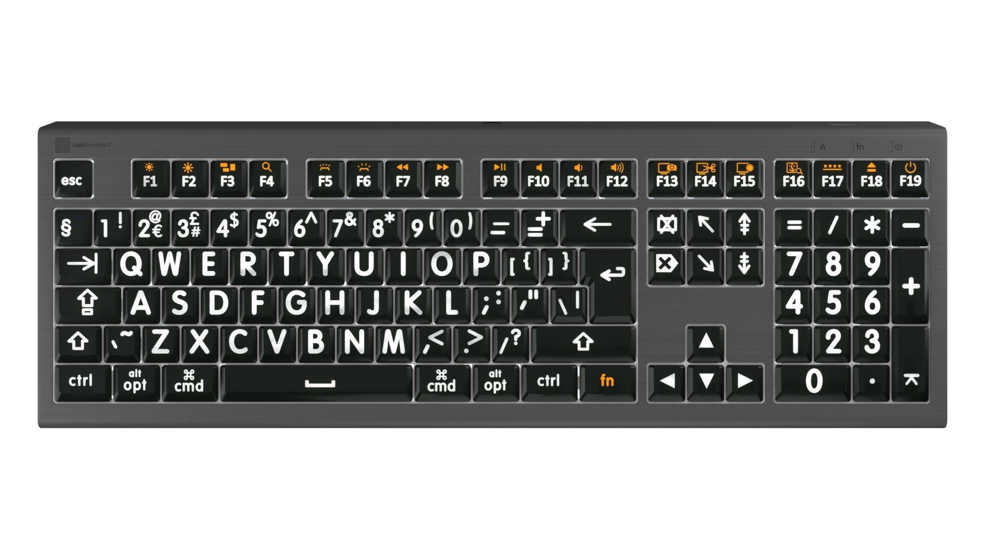 Logickeyboard LKB-LPWB-A2M-UK keyboard Home USB QWERTY English Grey - Image 1