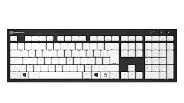 Logickeyboard LKB-BRAILLE-BJPU-UK keyboard Medical USB QWERTY English Black White - Thumbnail 2