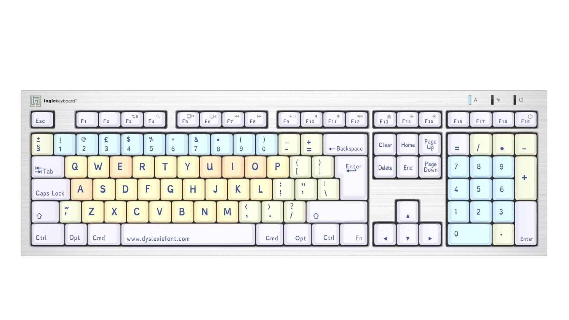 Logickeyboard LKB-DYSLEX-CWMU-UK keyboard Home USB QWERTY English White - Image 1