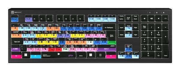 Logickeyboard Avid Media Composer Astra 2 Pro UK PC keyboard TV USB UK English Black - Thumbnail 2