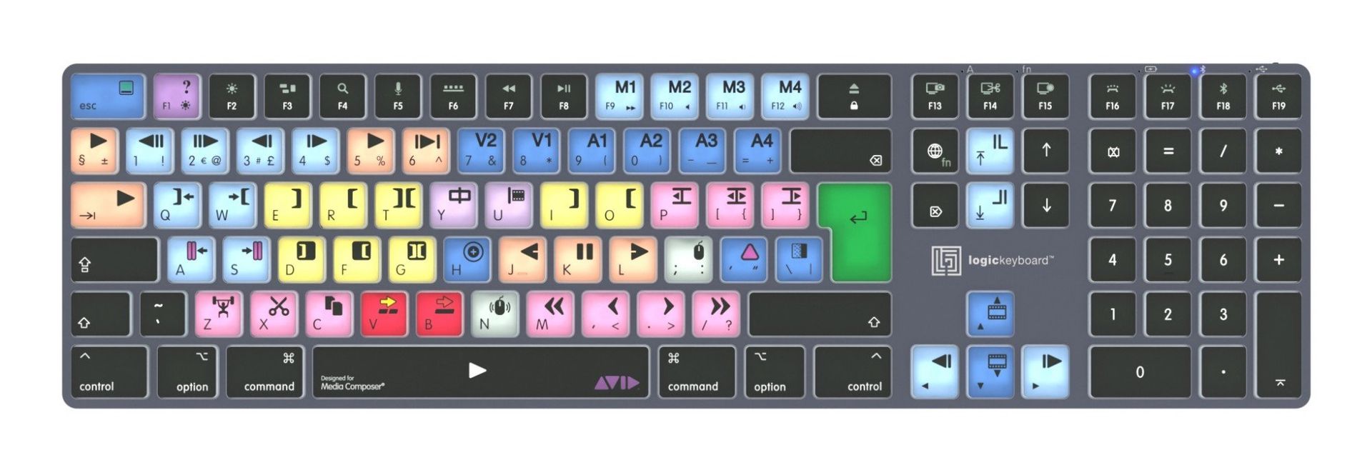 Logickeyboard LKB-MCOM4-TM-UK keyboard Office Bluetooth QWERTY English Grey Titanium - Image 1