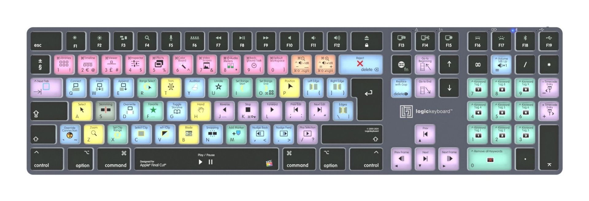 Logickeyboard LKB-FCPX10-TM-UK keyboard Office Bluetooth QWERTY English Grey Titanium - Image 1