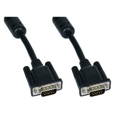 Cables Direct 5m SVGA VGA cable VGA (D-Sub) Black, Chrome