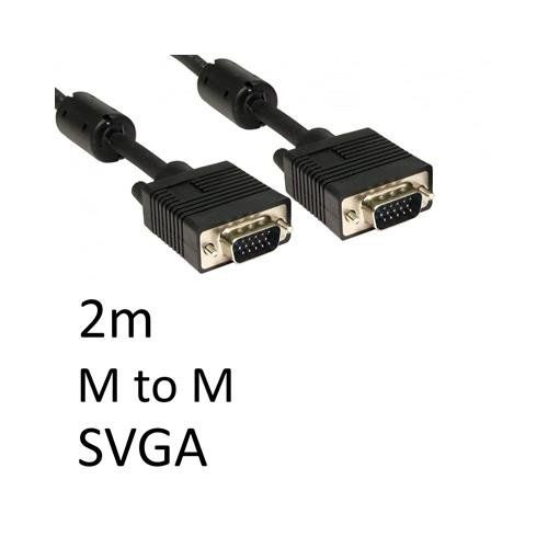 Cables Direct SVGA, 2m, M-M VGA cable VGA (D-Sub) Black - Image 1