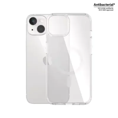 PanzerGlass ® HardCase Transparent w. White MagSafe iPhone 14 | 13 - Thumbnail 2