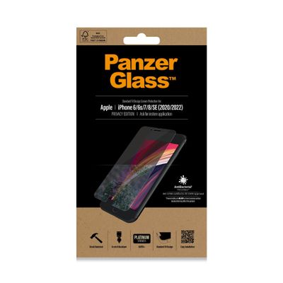 PanzerGlass ® Privacy Screen Protector iPhone SE (2020/2022) | 8 | 7 | 6 | 6s | Standard Fit