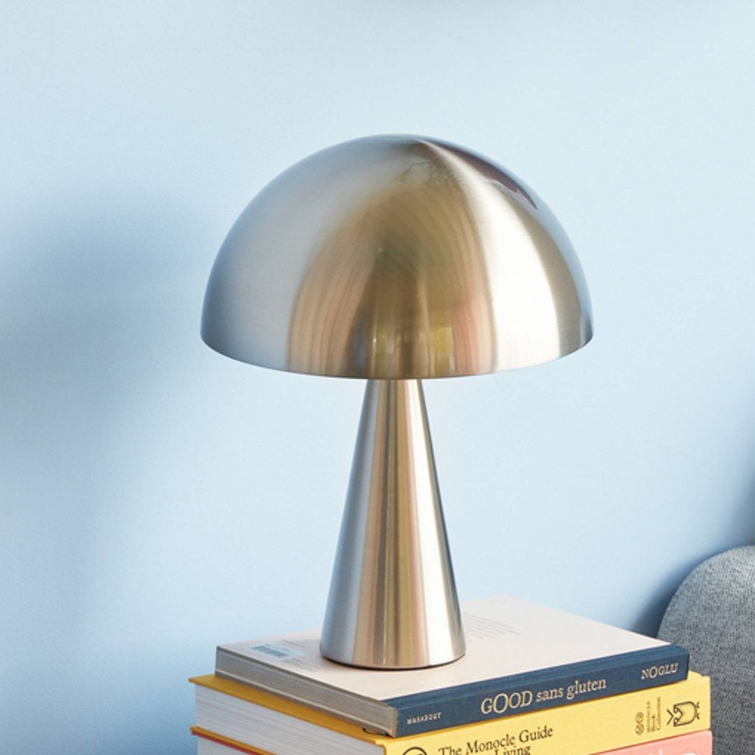 HÜBSCH Mush Mini table lamp, nickel-coloured, iron, E14 - Image 1