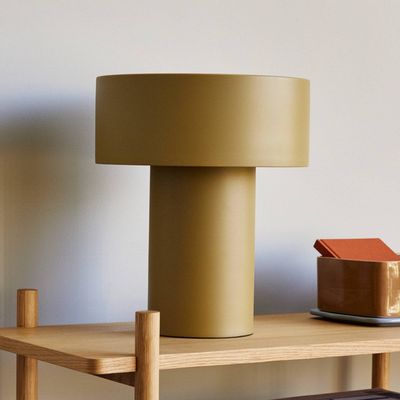 Hübsch table lamp Aki, khaki, iron, E27, height 37 cm