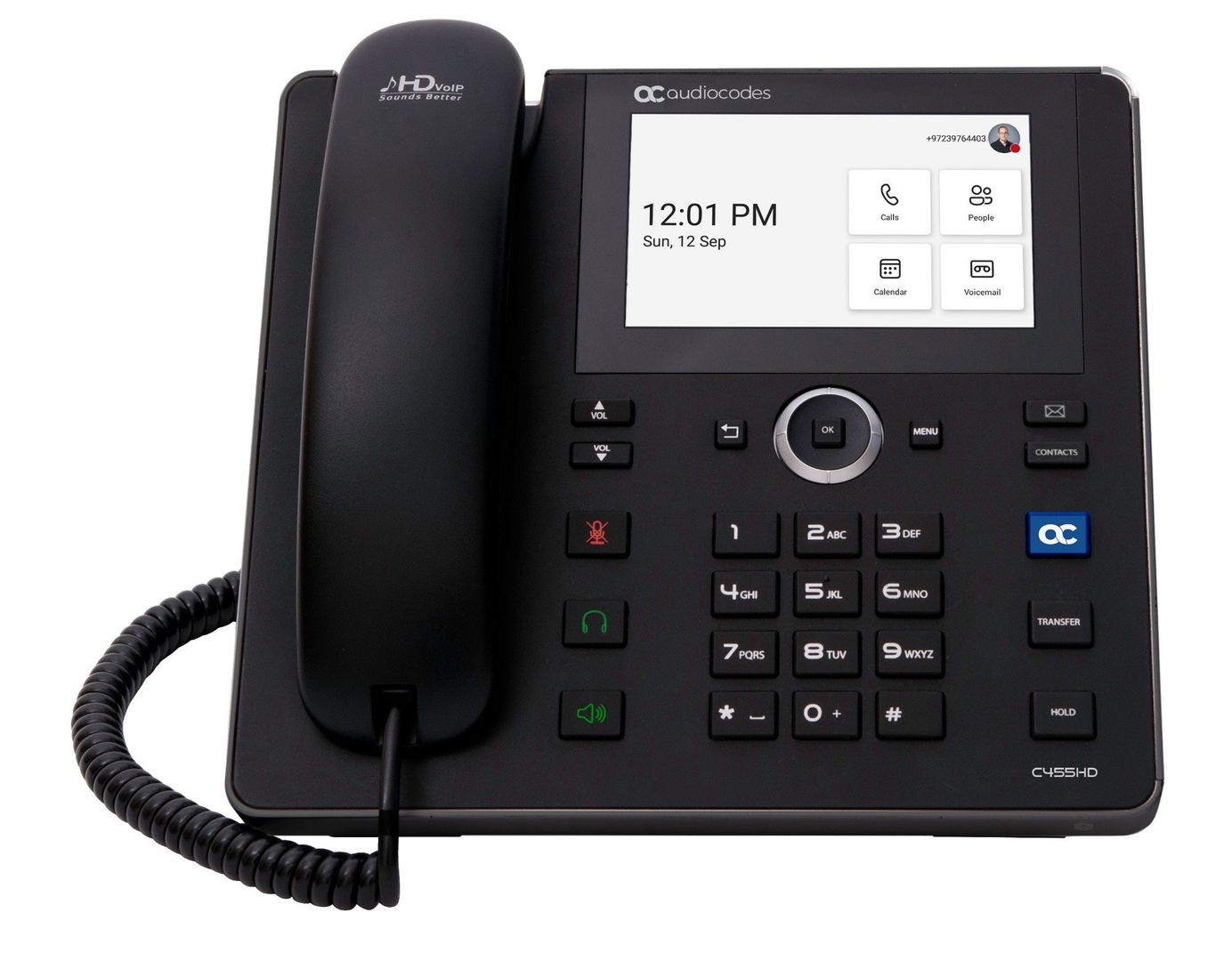 AudioCodes Teams C455HD IP-Phone PoE GbE black - Image 1