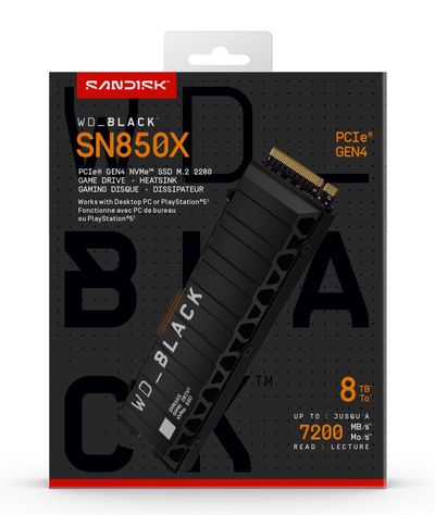 SanDisk WD_BLACK SN850X NVMe SSD POWERED BY 8 TB [With Heatsink] - Thumbnail 2