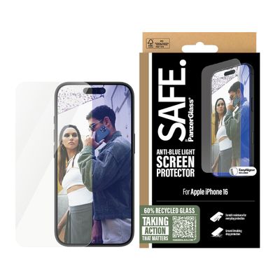 PanzerGlass SAFE. by ® Anti-Blue Light Screen Protector iPhone 16 | 15