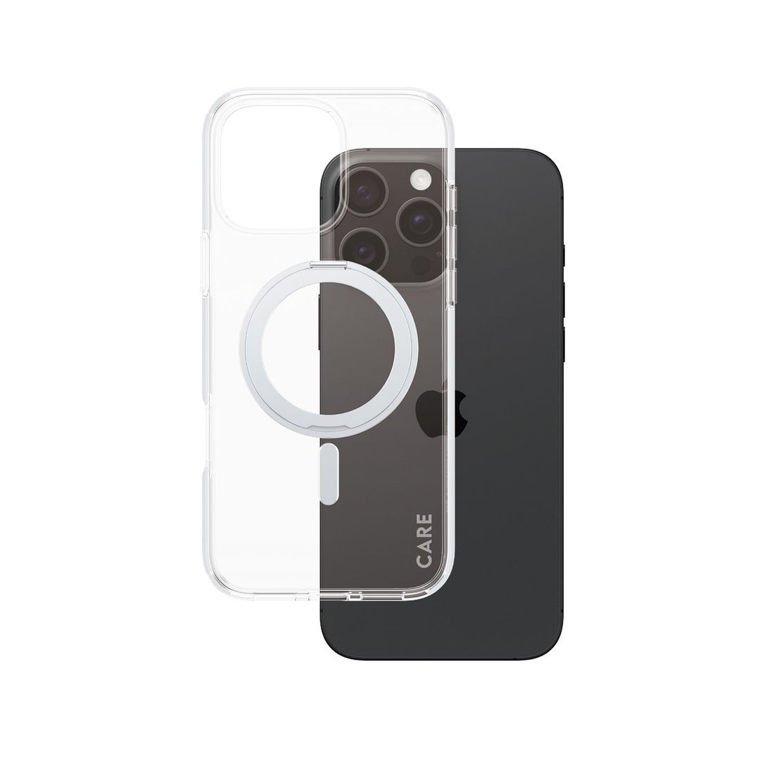 PanzerGlass CARE™ by ® Case Transparent w. Silver Kickstand & MagSafe iPhone 16 Pro Max - Image 1