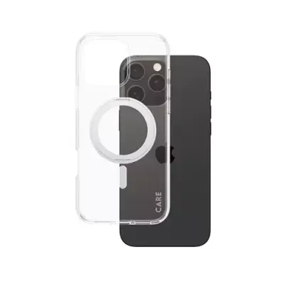 PanzerGlass CARE™ by ® Case Transparent w. Silver Kickstand & MagSafe iPhone 16 Pro Max - Thumbnail 2