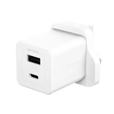 PanzerGlass empower by Turbo 35W Charger incl. USB-C + USB-A | UK Plug| Silver White - Thumbnail 2
