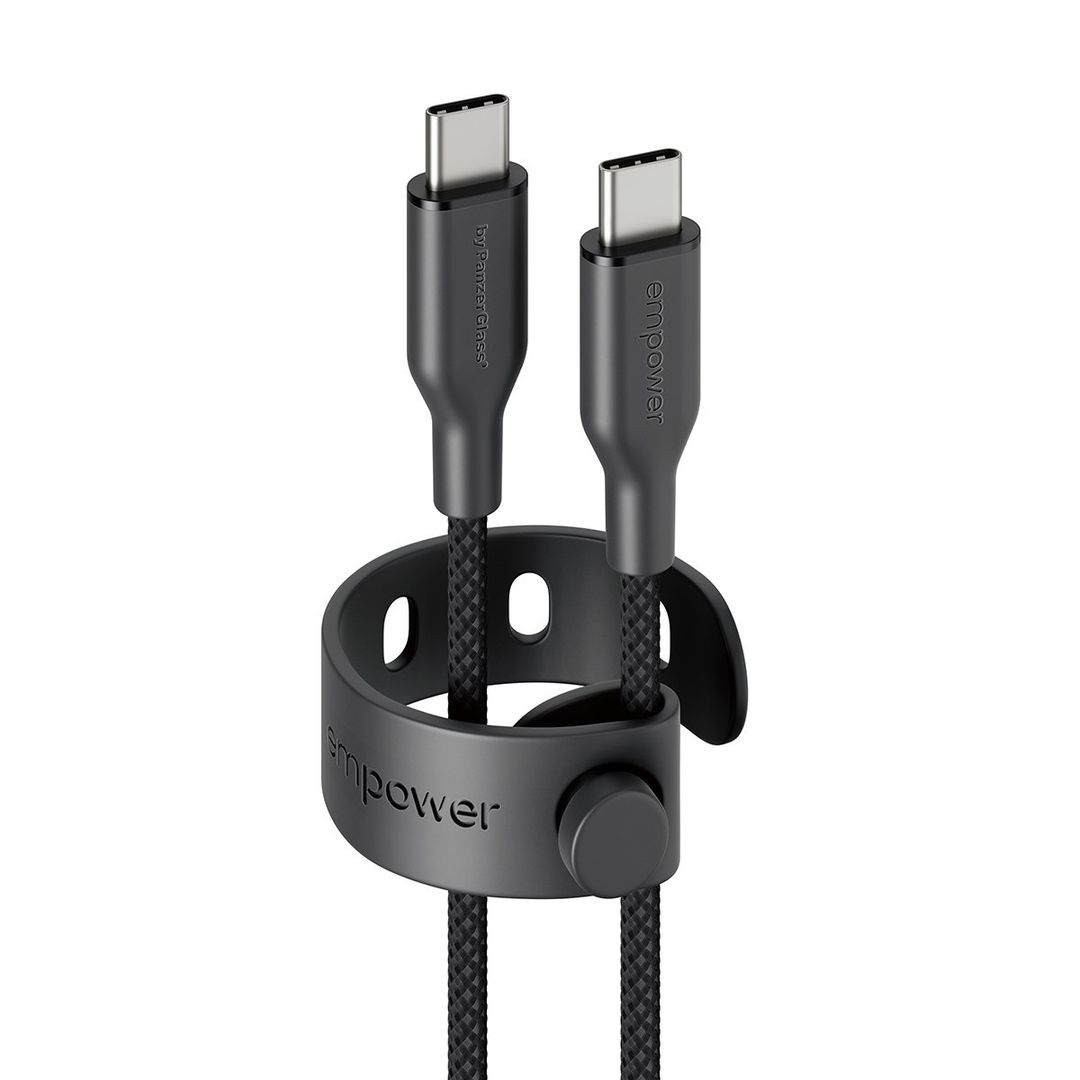 PanzerGlass empower™ by ® Racing 60W USB-C to USB-C Cable | USB 2.0 | 2M | Space Black - Image 1