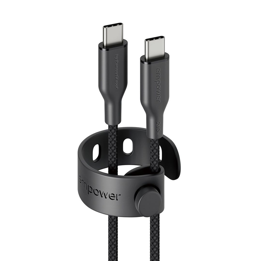 PanzerGlass empower™ by ® Racing 240W USB-C to USB-C Cable | USB 2.0 | 1.2M | Space Black - Image 1