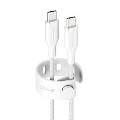 PanzerGlass empower™ by ® Racing 240W USB-C to USB-C Cable | USB 2.0 | 2M | Silver White