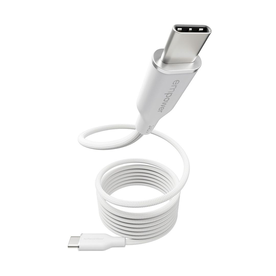 PanzerGlass empower™ by ® Magnetic 240W USB-C to USB-C Cable | USB 2.0 | 1.5M | Silver White - Image 1