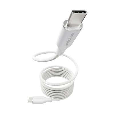 PanzerGlass empower™ by ® Magnetic 240W USB-C to USB-C Cable | USB 2.0 | 1.5M | Silver White