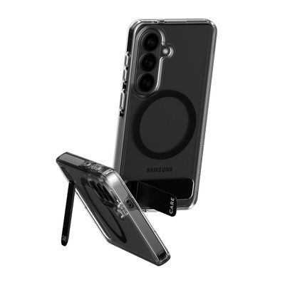 PanzerGlass CARE™ by ® Urban Explorer Case Transparent w. Black Kickstand & Qi Samsung Galaxy S26