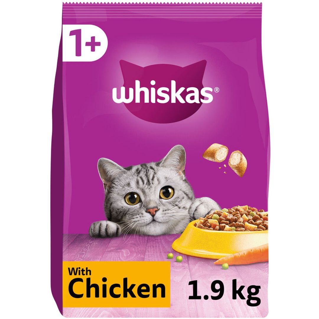Whiskas 1+ Chicken Adult Dry Cat Food 1.9kg - Image 1