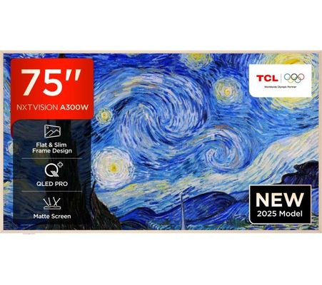 75" TCL NXTVISION A300W QLED 4K HDR Smart Google TV - 75A300W-UK, Silver/Grey - Thumbnail 2