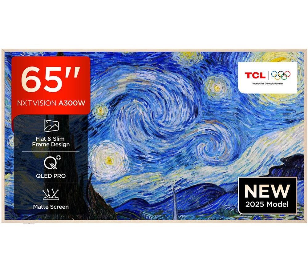 65" TCL NXTVISION A300W QLED 4K HDR Smart Google TV - 65A300W-UK, Silver/Grey - Image 1