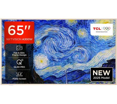 65" TCL NXTVISION A300W QLED 4K HDR Smart Google TV - 65A300W-UK, Silver/Grey