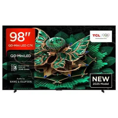 TCL 98C7K-UK TV 2.49 m (98") 4K Ultra HD Smart TV Wi-Fi Black 3000 cd/m