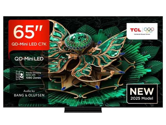 65" TCL C7K QD-Mini LED 4K HDR Smart Google TV - 65C7K, Black